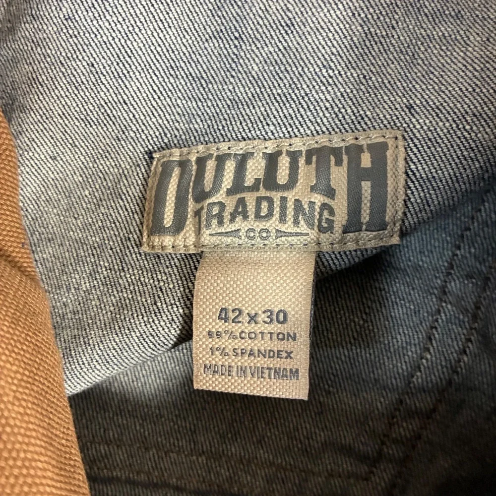 Duluth‎ Trading Co Flex Ballroom Jeans Men 42x30 Blue Carpenter Work Pants NWT